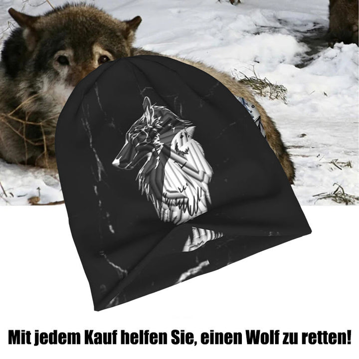 WorldNorse Wikinger Nordischer Wolf Raven Beanie - image 2