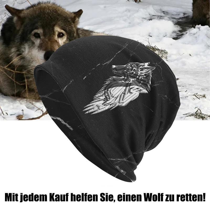 WorldNorse Wikinger Nordischer Wolf Raven Beanie - Wolf - image 0