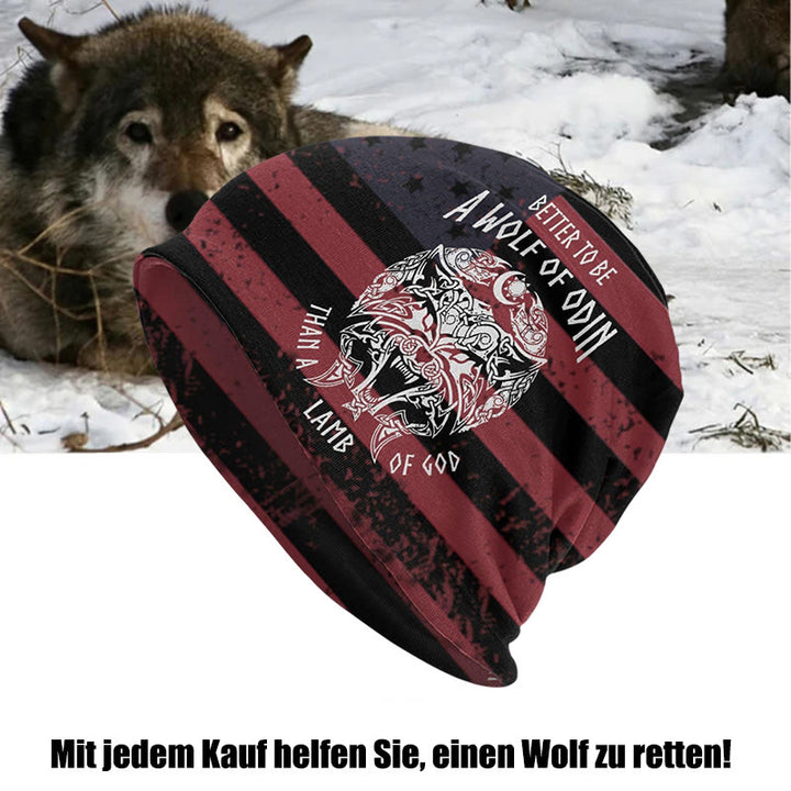 WorldNorse Odin Viking Norse Wolf Beanie - Rot - image 0