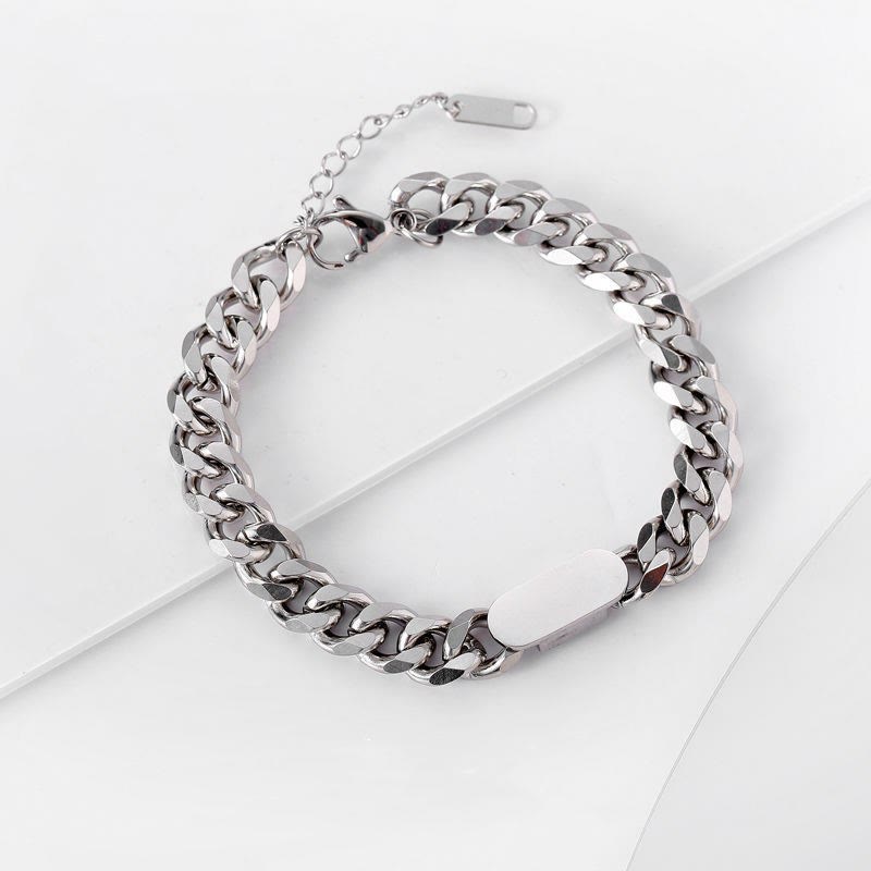 WorldNorse – Kubanisches Kettenarmband aus poliertem Edelstahl