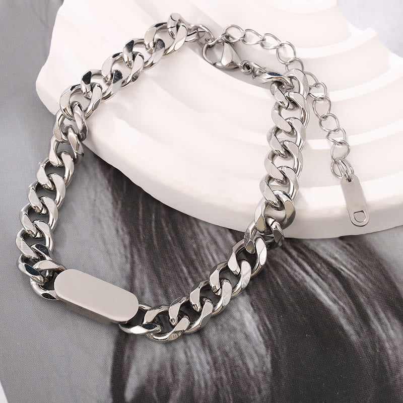 WorldNorse – Kubanisches Kettenarmband aus poliertem Edelstahl