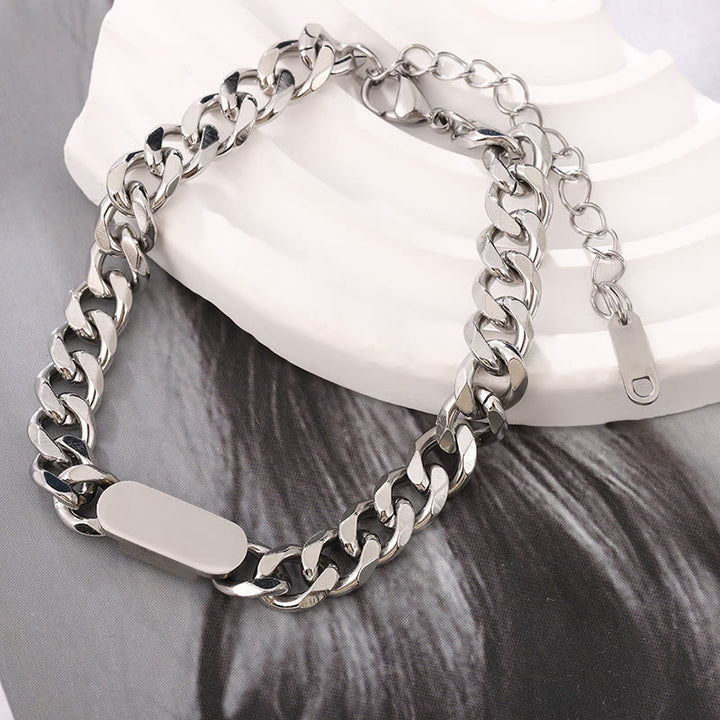 WorldNorse – Kubanisches Kettenarmband aus poliertem Edelstahl