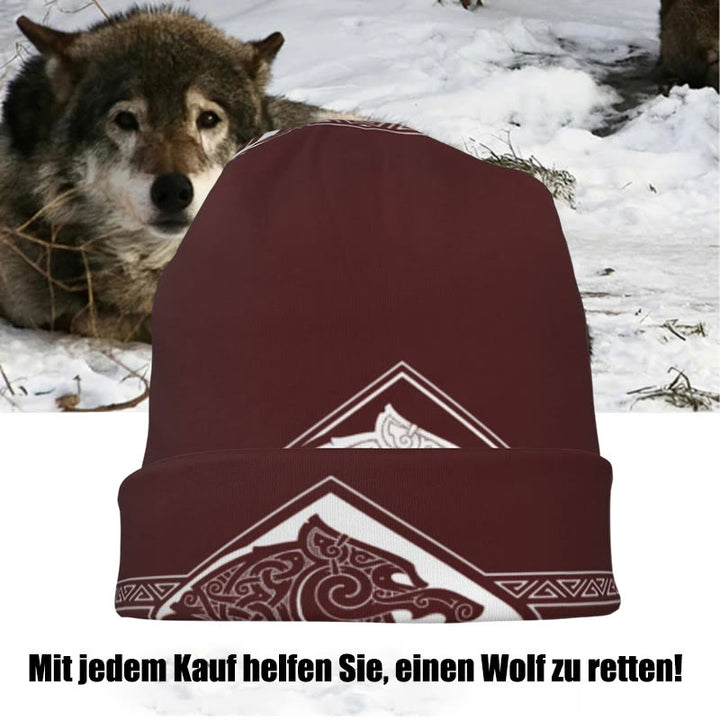 WorldNorse Doppelwölfe Nordische Beanie - image 1