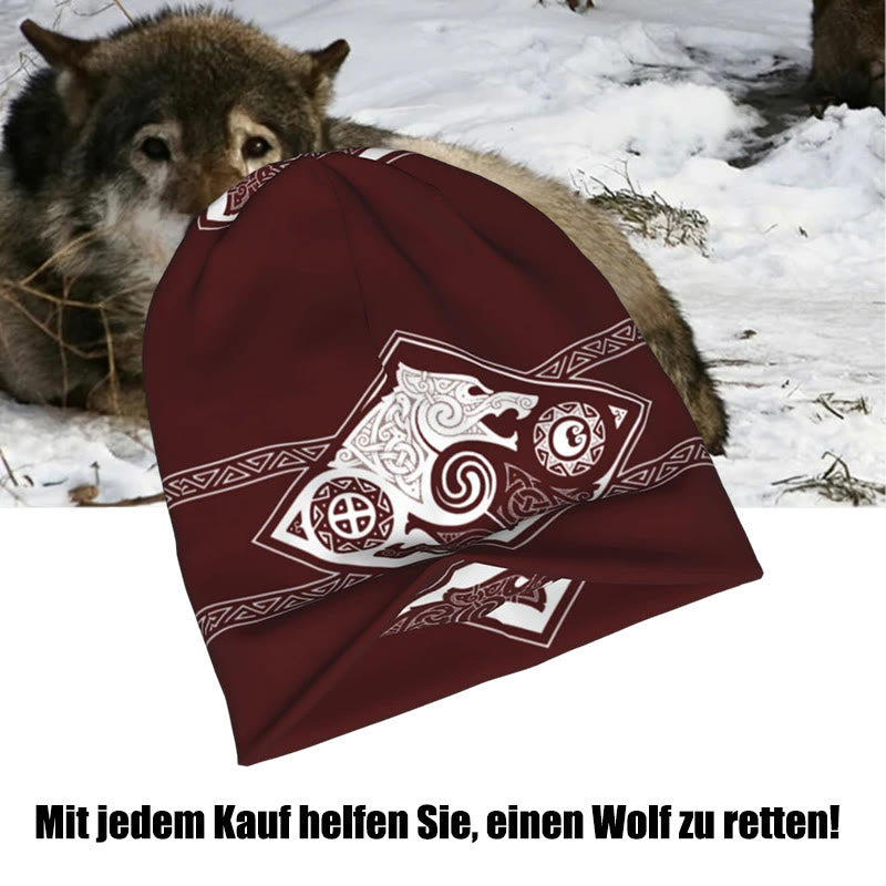 WorldNorse Doppelwölfe Nordische Beanie - image 2