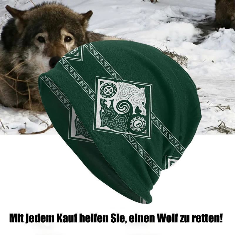 WorldNorse Doppelwölfe Nordische Beanie - Grün - image 12