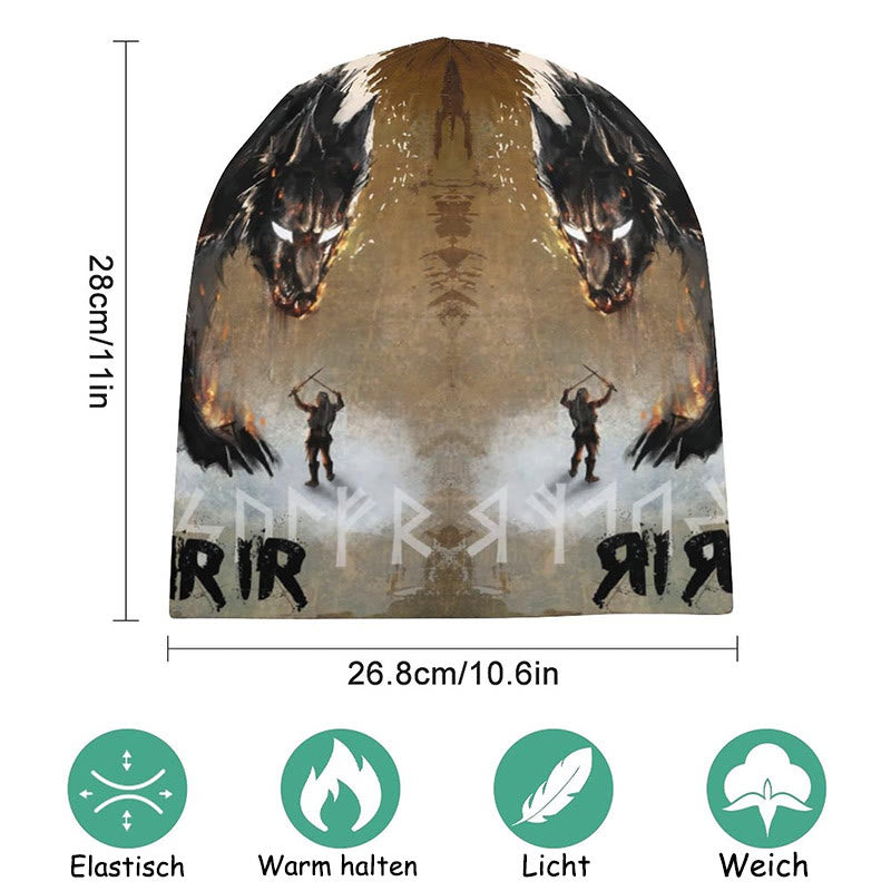 WorldNorse Rune Warriors With Wolves Beanie - image 2