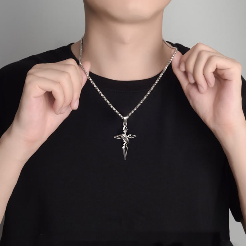 WorldNordisches Kreuz & Ring Halo Anhänger Halskette