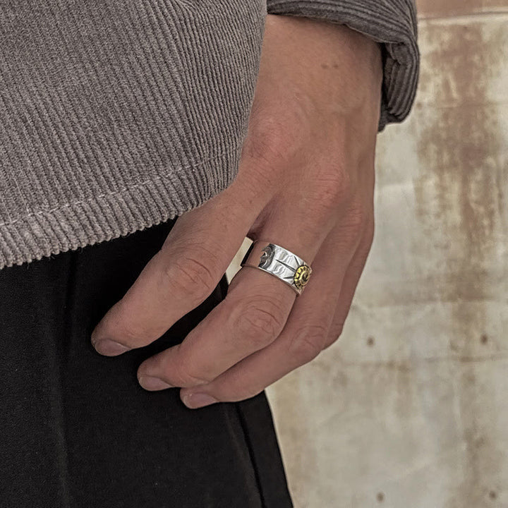 WorldNorse Gravierter fliegender Vogel Sonnenschein Verstellbarer offener Ring