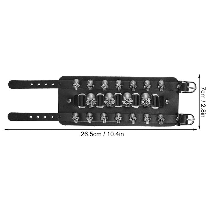 WorldNorse Gothic Totenkopf-Armreif aus Leder