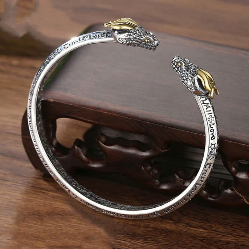 WorldNorse Verstellbares Armband mit Doppeldrachenkopf