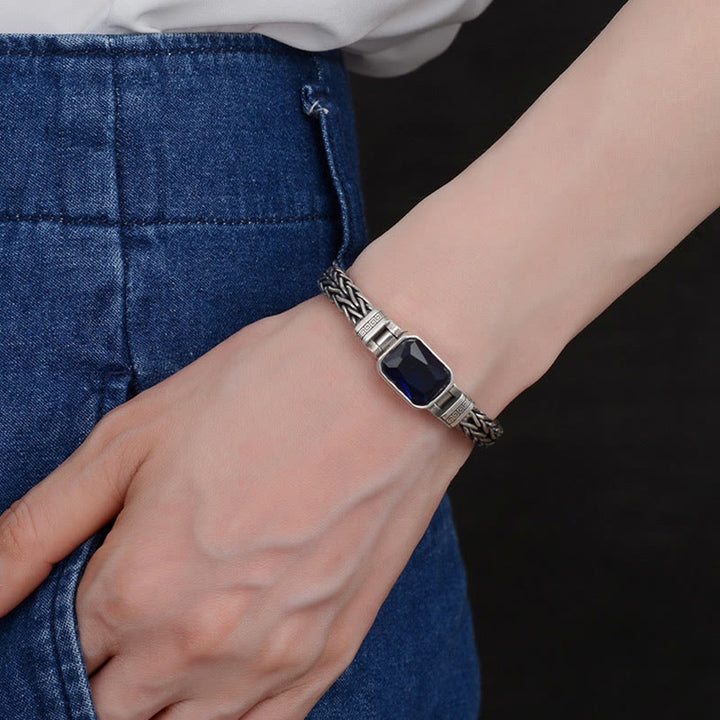 WorldNorse Retro Weizenkettenarmband mit eingelegten Edelsteinen