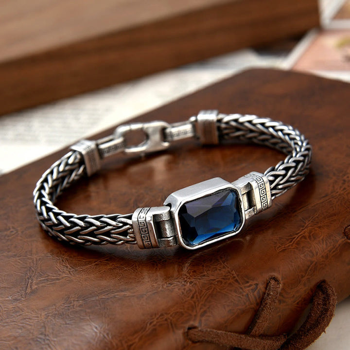 WorldNorse Retro Weizenkettenarmband mit eingelegten Edelsteinen