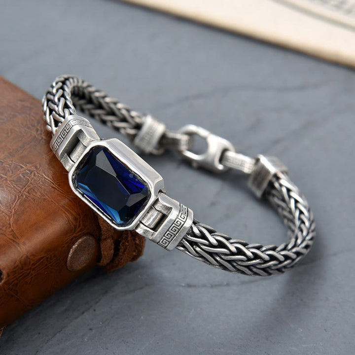 WorldNorse Retro Weizenkettenarmband mit eingelegten Edelsteinen