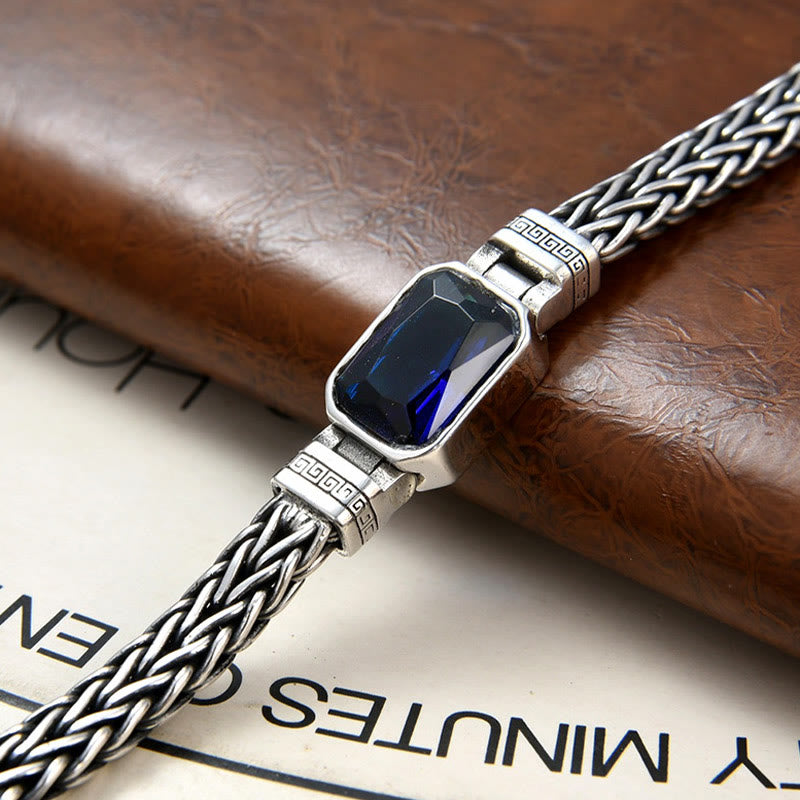 WorldNorse Retro Weizenkettenarmband mit eingelegten Edelsteinen