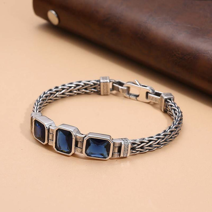WorldNorse Retro Weizenkettenarmband mit eingelegten Edelsteinen