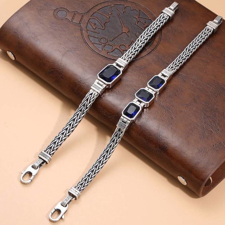 WorldNorse Retro Weizenkettenarmband mit eingelegten Edelsteinen