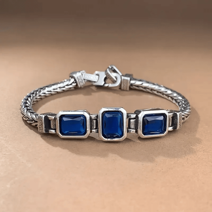 WorldNorse Retro Weizenkettenarmband mit eingelegten Edelsteinen