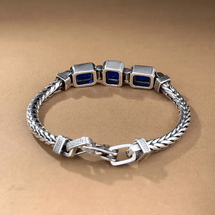 WorldNorse Retro Weizenkettenarmband mit eingelegten Edelsteinen