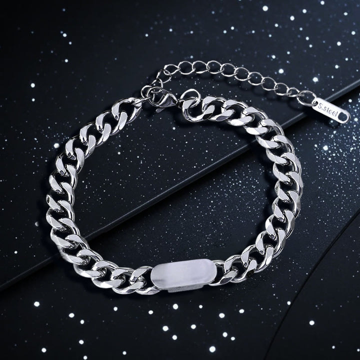 WorldNorse – Kubanisches Kettenarmband aus poliertem Edelstahl