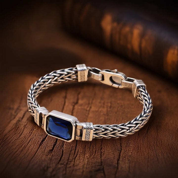WorldNorse Retro Weizenkettenarmband mit eingelegten Edelsteinen