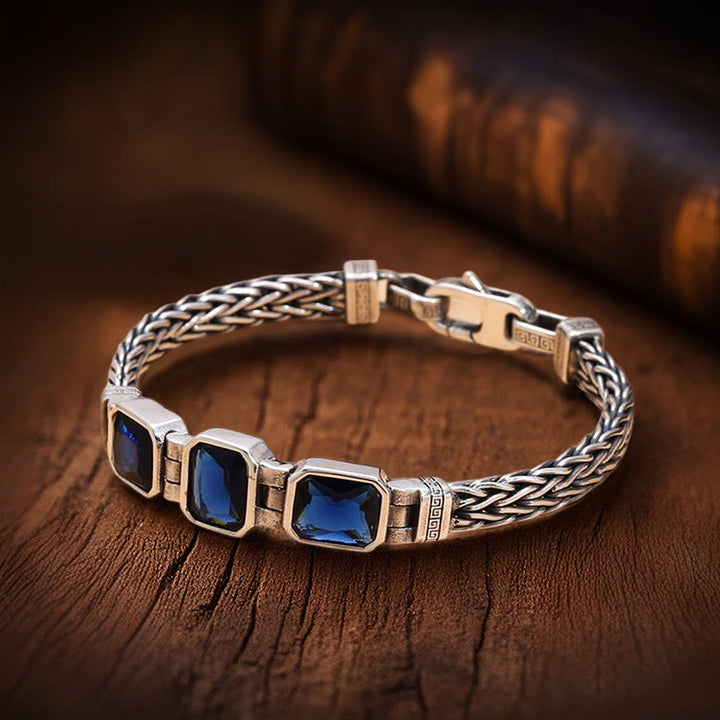 WorldNorse Retro Weizenkettenarmband mit eingelegten Edelsteinen