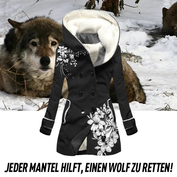 WorldNorse Winter Wolf Zweireihiger Mantel - Schwarz - 4XL - image 1