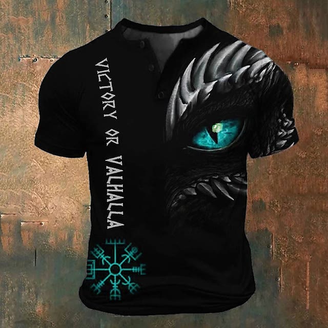 WorldNorse Valhalla Drachenauge T-Shirt - Blau - US/UK/AU52，EU62 (6XL) - image 1