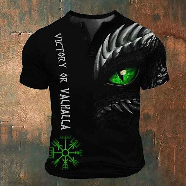 WorldNorse Valhalla Drachenauge T-Shirt - Grün - US/UK/AU52，EU62 (6XL) - image 2
