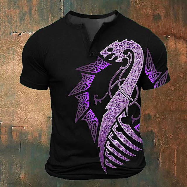 WorldNorse Serpent Keltischer Knoten T-Shirt - Lila - US/UK/AU52，EU62 (6XL) - image 3