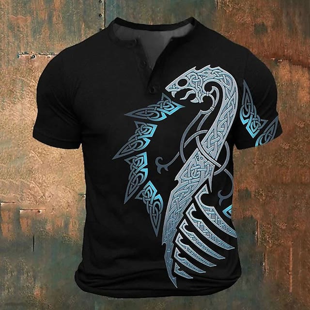 WorldNorse Serpent Keltischer Knoten T-Shirt - Blau - US/UK/AU52，EU62 (6XL) - image 0