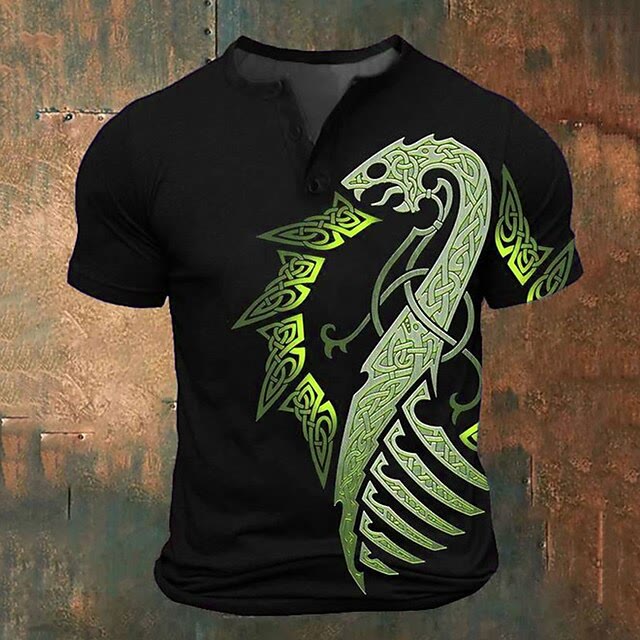 WorldNorse Serpent Keltischer Knoten T-Shirt - Grün - US/UK/AU52，EU62 (6XL) - image 1