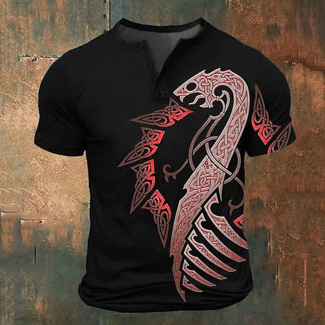 WorldNorse Serpent Keltischer Knoten T-Shirt - Rot - US/UK/AU52，EU62 (6XL) - image 2