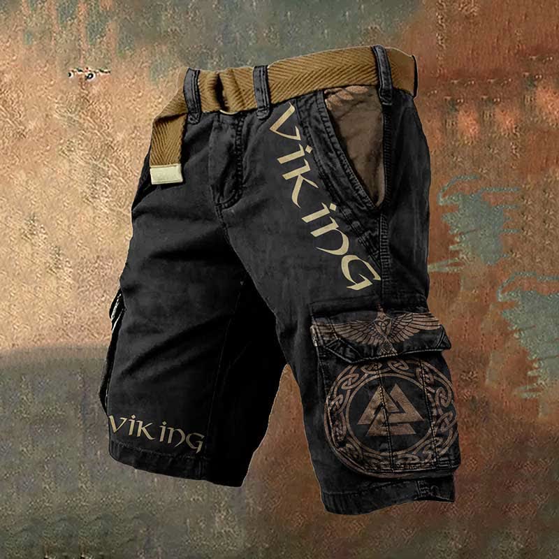 WorldNorse Viking Valknut – Cargo-Shorts mit Keltischer Knoten - US/UK/AU50，EU60 (5XL) - image 0