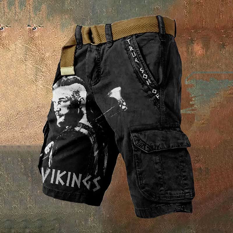 WorldNorse – Wikinger Axt Rune Cargo-Shorts - US/UK/AU50，EU60 (5XL) - image 0