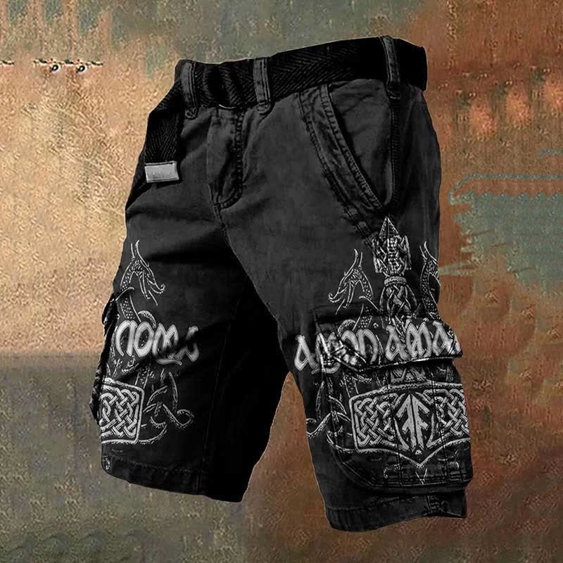 WorldNorse Cargo-Shorts mit Keltischer Knoten und Mjölnir Rune - US/UK/AU50，EU60 (5XL) - image 0
