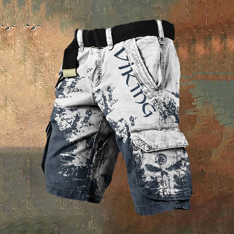 WorldNorse Wikinger Valknut Cargo Shorts - Weiß Blau - US/UK/AU50，EU60 (5XL) - image 3