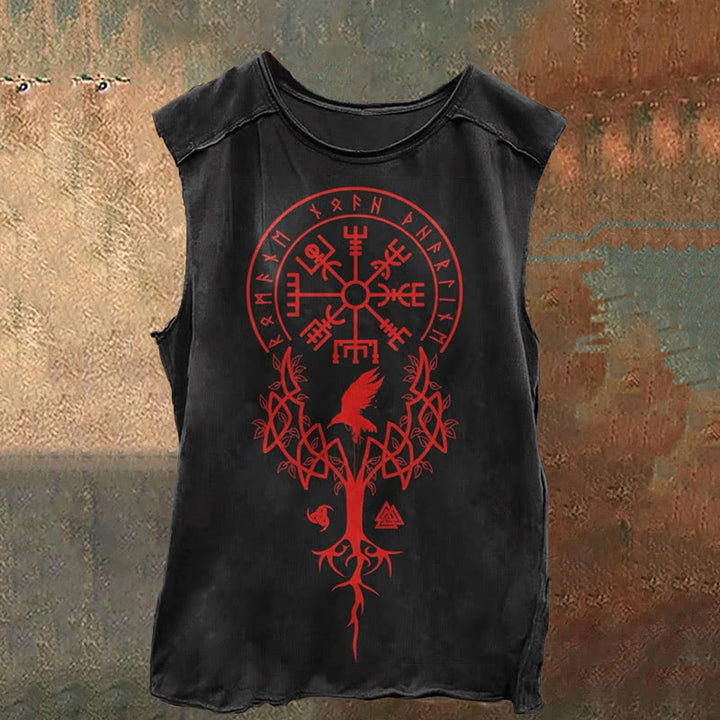WorldNorse Vegvisir Yggdrasil Totem-Druckweste - US/UK/AU52，EU62 (6XL) - image 0