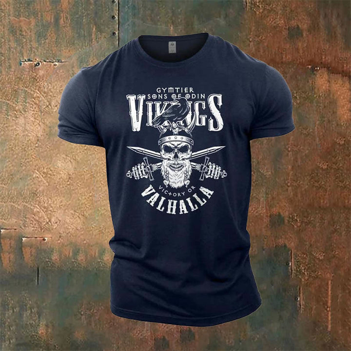 WorldNorse Vikings Victory oder Valhalla Grafik T-Shirt - Blau - US/UK/AU50，EU60 (5XL) - image 0