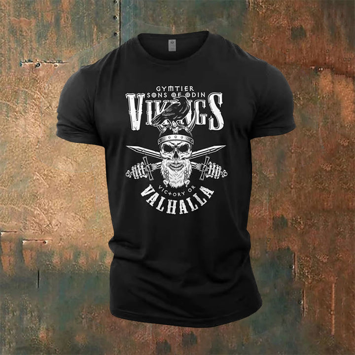 WorldNorse Vikings Victory oder Valhalla Grafik T-Shirt - Schwarz - US/UK/AU50，EU60 (5XL) - image 2
