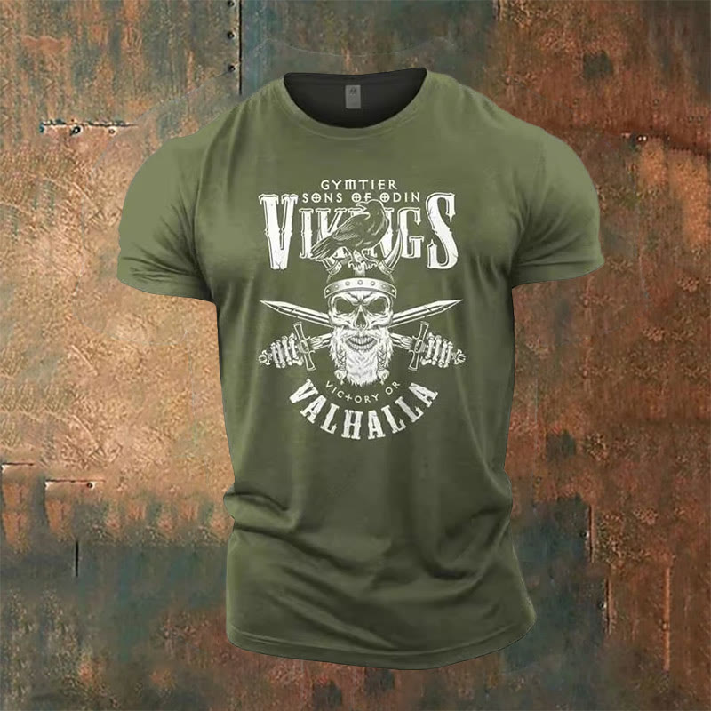 WorldNorse Vikings Victory oder Valhalla Grafik T-Shirt - Grün - US/UK/AU50，EU60 (5XL) - image 3
