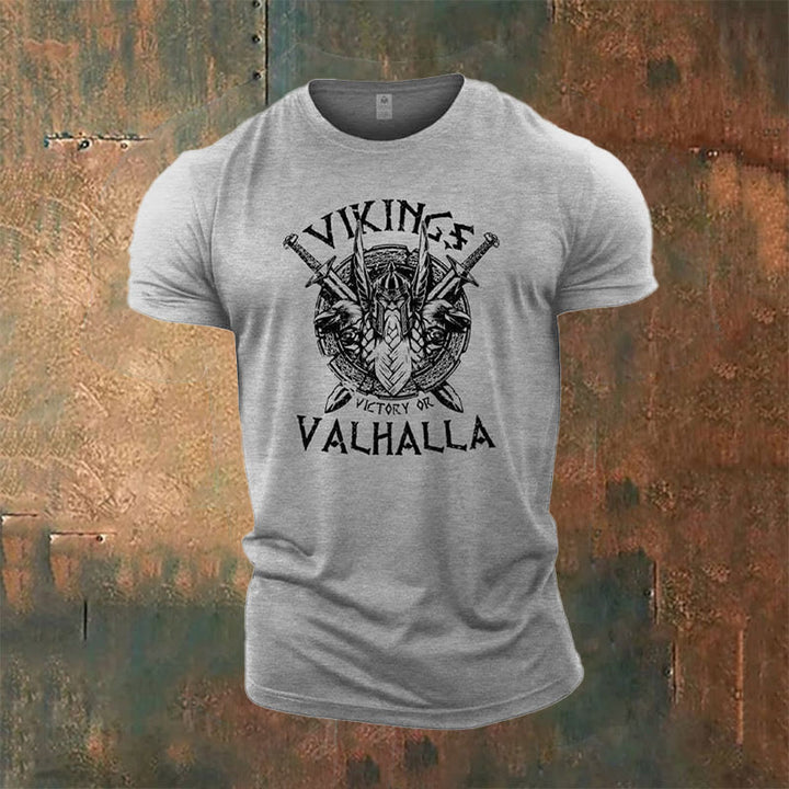 WorldNorse Victory oder Valhalla Schild T-Shirt - Grau - US/UK/AU50，EU60 (5XL) - image 0