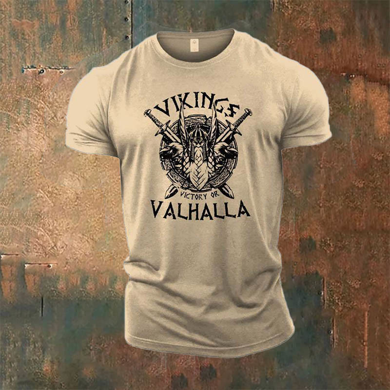 WorldNorse Victory oder Valhalla Schild T-Shirt - Beige - US/UK/AU50，EU60 (5XL) - image 3