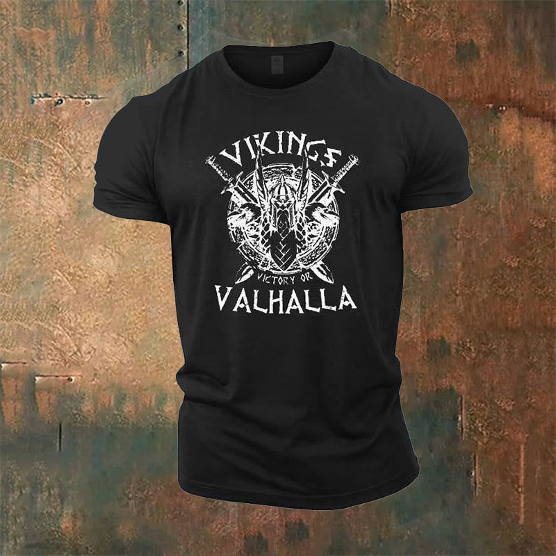 WorldNorse Victory oder Valhalla Schild T-Shirt - Schwarz - US/UK/AU50，EU60 (5XL) - image 1