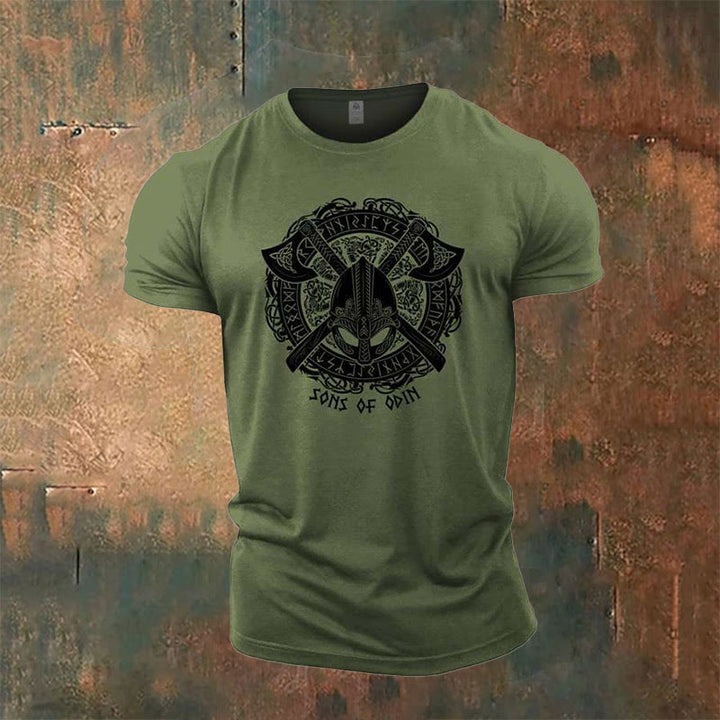 WorldNorse Wikinger Axt Söhne Odins T-Shirt - Grün - US/UK/AU50，EU60 (5XL) - image 2