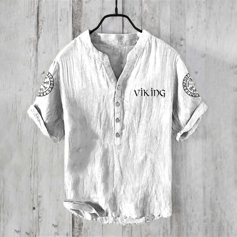 WorldNorse Viking Vegvisir Rune -Freizeithemd - US/UK/AU50，EU60 (5XL) - image 0