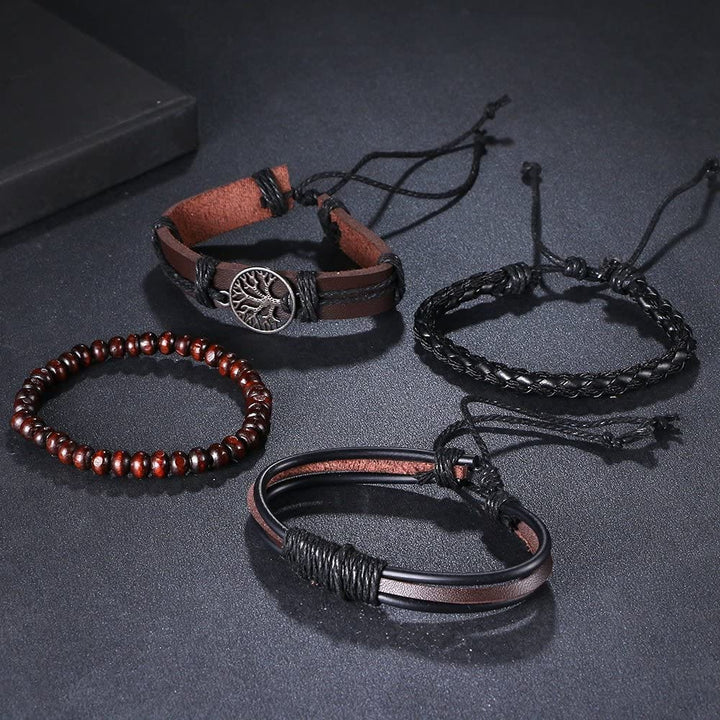 WorldNorse Baum des Lebens handgefertigtes Lederarmband