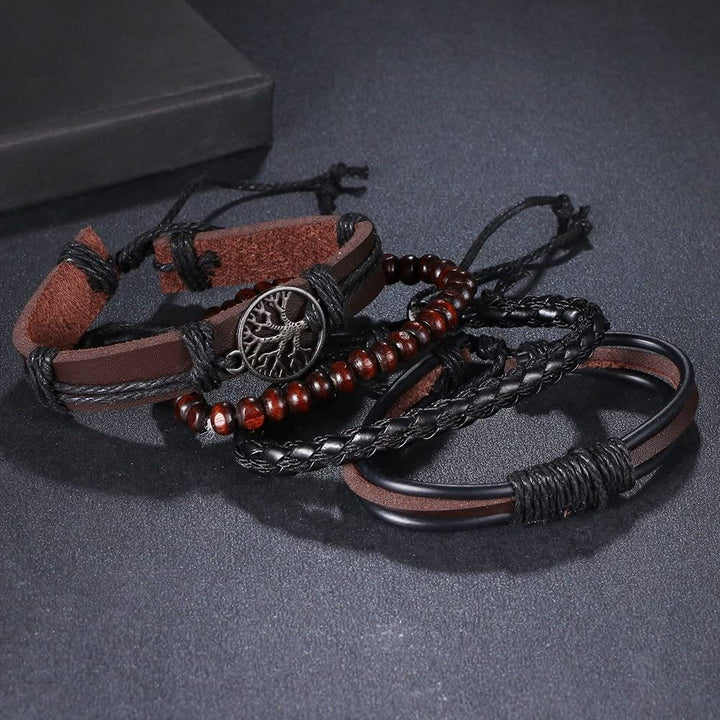 WorldNorse Baum des Lebens handgefertigtes Lederarmband