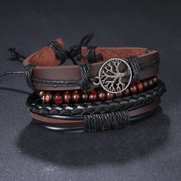 WorldNorse Baum des Lebens handgefertigtes Lederarmband