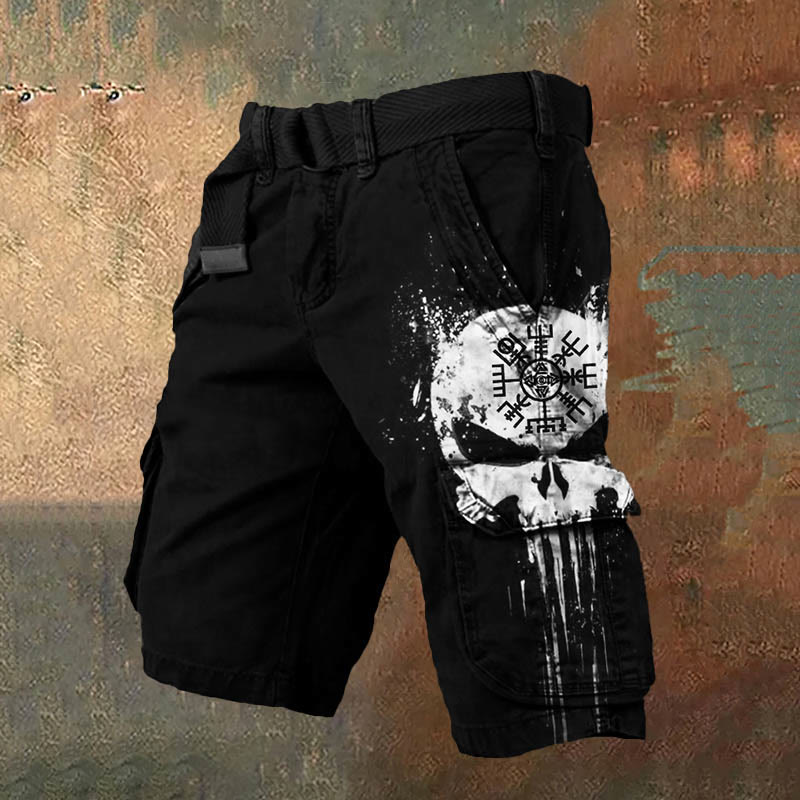 WorldNorse – Cargo-Shorts mit Vegvisir-Totenkopf - US/UK/AU50，EU60 (5XL) - image 1