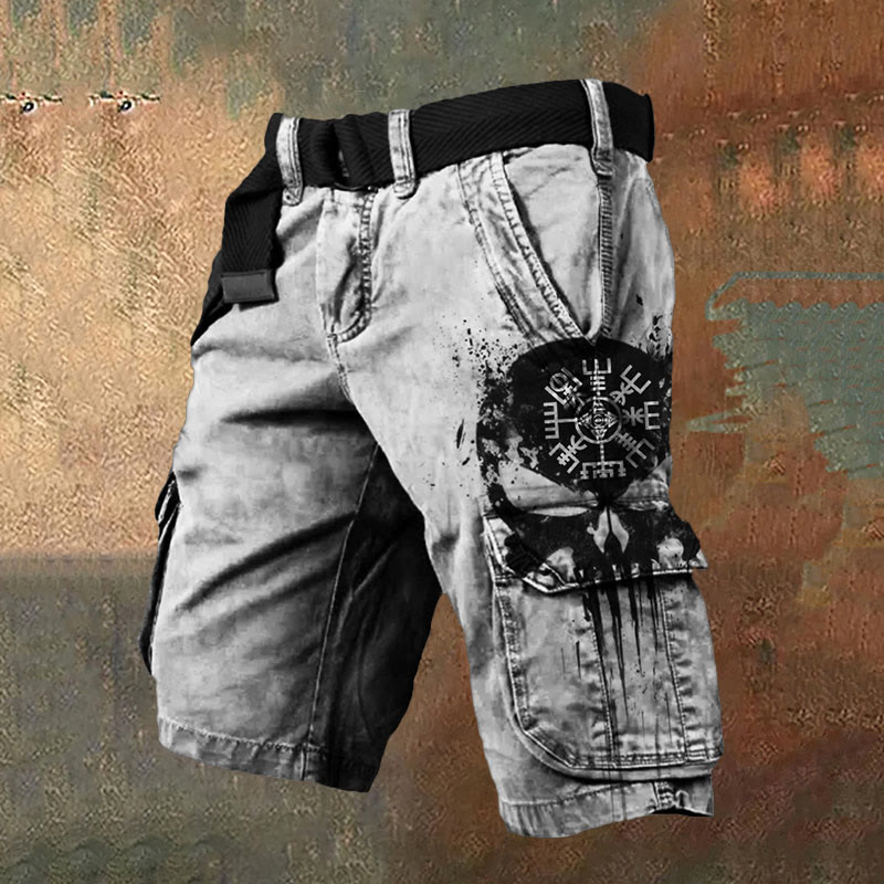 WorldNorse Cargo-Shorts mit Wikinger-Kompass und Totenkopf - US/UK/AU50，EU60 (5XL) - image 1